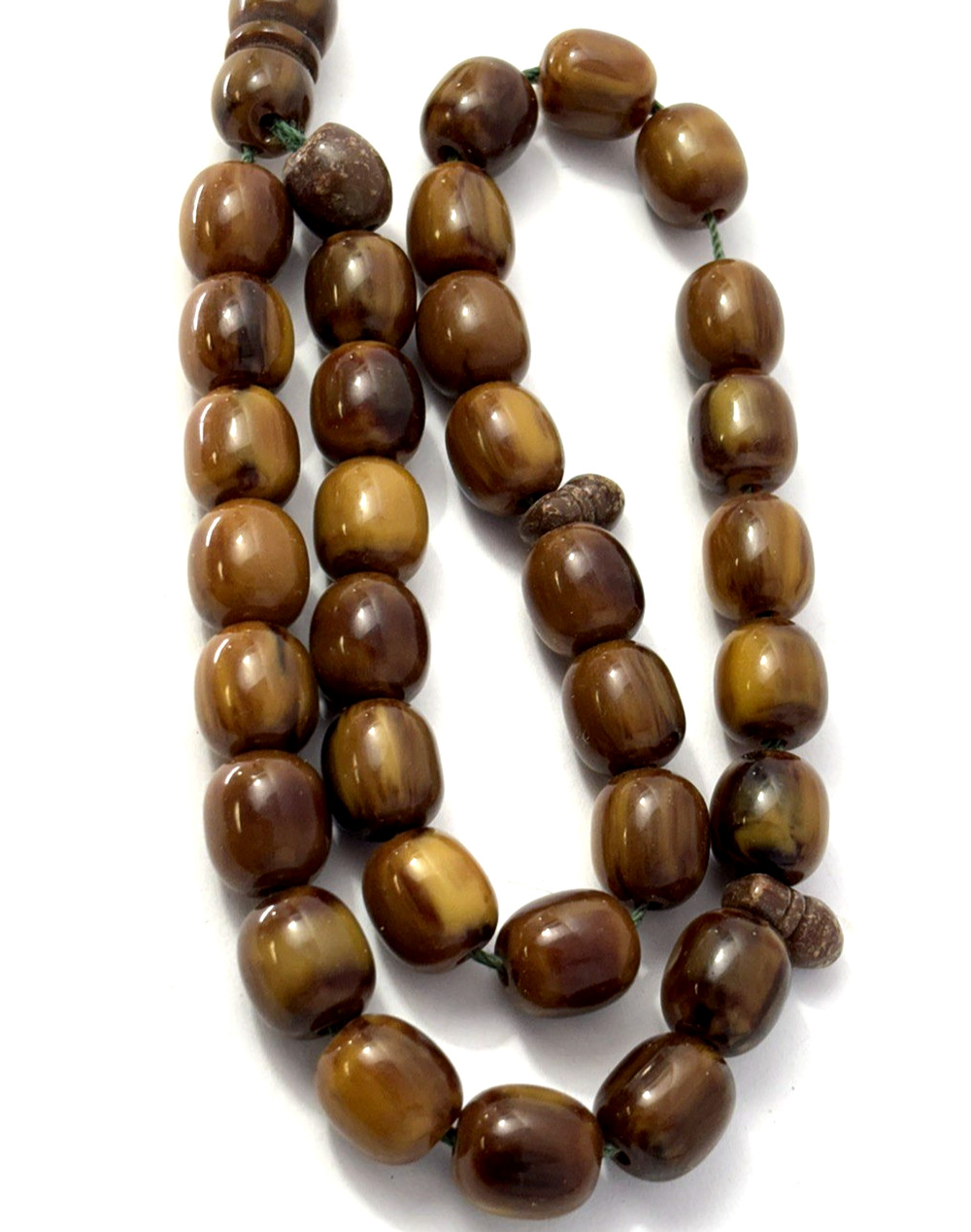 Vintage Bakelite Islamic Prayer Beads Tasbih Brown Butterscotch 18” 52g